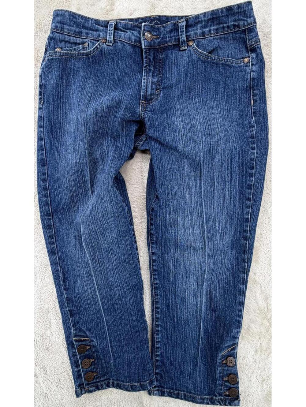 Anne Klein AK Jeans Straight Leg Jeans Waist 29 Size 10‎ Denim Blue